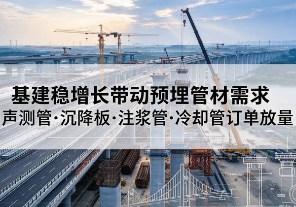 苏州基建稳增长带动预埋监测管材需求，声测管、沉降板、注浆管订单持续放量